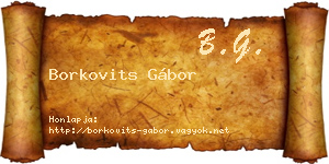 Borkovits Gábor névjegykártya
