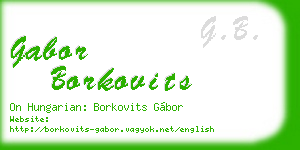 gabor borkovits business card